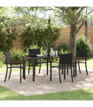 vidaXL Garden Dining Set 5 pcs Black Poly rattan