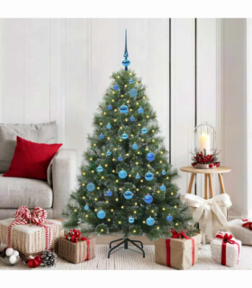 vidaXL Artificial Christmas Tree with 150 LEDs Green 150 cm PE and PVC