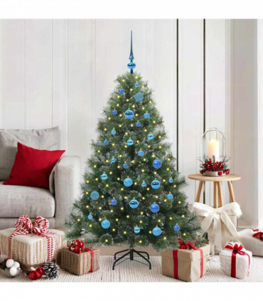 vidaXL Artificial Christmas Tree with 150 LEDs Green 150 cm PE and PVC