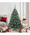 vidaXL Artificial Christmas Tree with 150 LEDs Green 150 cm PE and PVC