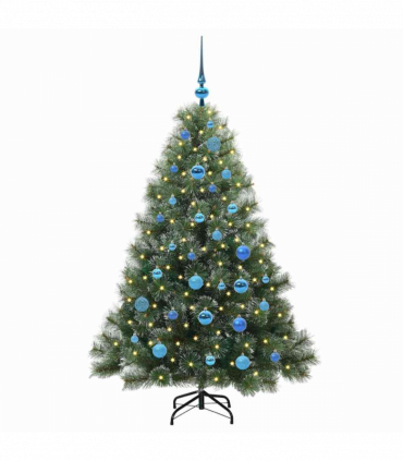 vidaXL Artificial Christmas Tree with 150 LEDs Green 150 cm PE and PVC