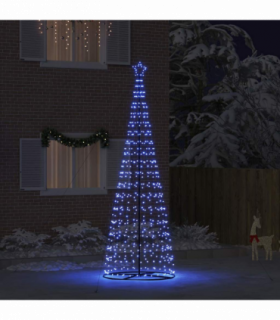 vidaXL LED Christmas Tree with 800 LEDs with Stand Blue 400 cm Iron