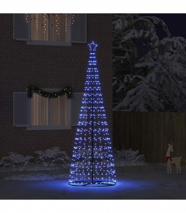 vidaXL LED Christmas Tree with 800 LEDs with Stand Blue 400 cm Iron