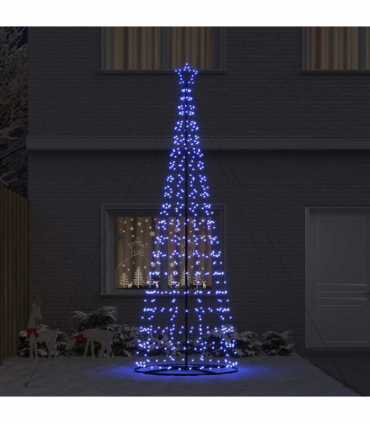 vidaXL LED Christmas Tree with 800 LEDs with Stand Blue 400 cm Iron