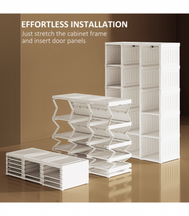 HOMCOM Portable Wardrobe, Clothes Organiser with Hanging Rods, White