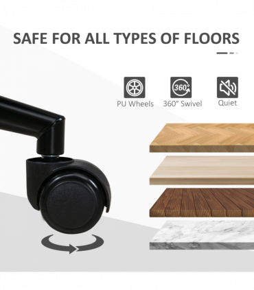 Vinsetto Velvet Office Chair with Adjustable Height and Wheels, Pink