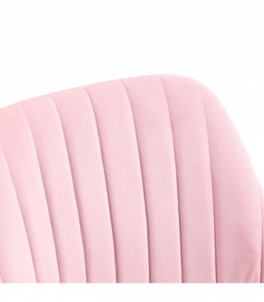 Vinsetto Velvet Office Chair with Adjustable Height and Wheels, Pink