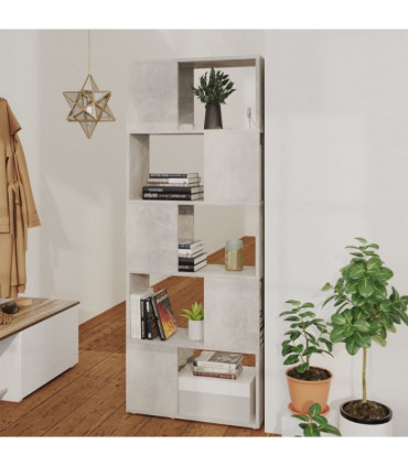 vidaXL Book Cabinet Room Divider Concrete Grey 60x24x155 cm