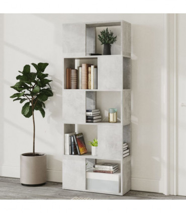 vidaXL Book Cabinet Room Divider Concrete Grey 60x24x155 cm