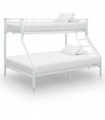 vidaXL Bunk Bed Frame White Metal 140x200 cm/90x200 cm