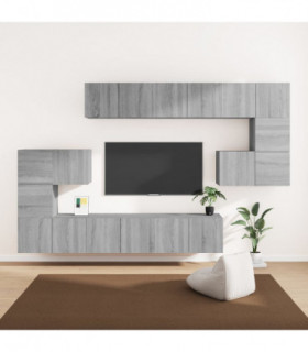 10 Piece TV Cabinet Set Grey Sonoma Engineered Wood