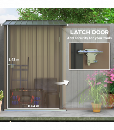 Outsunny 3.3ft x 3.4ft Outdoor Storage Shed Steel Garden Shed w/ Lockable Door
