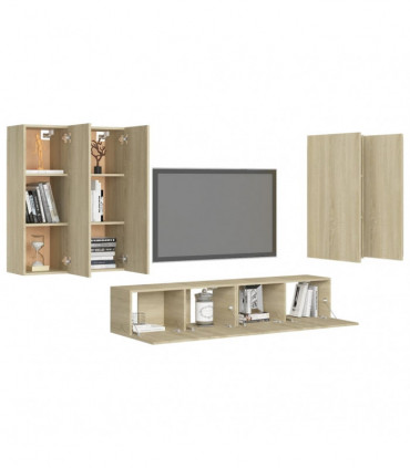vidaXL 6 Piece TV Cabinet Set Sonoma Oak Engineered Wood