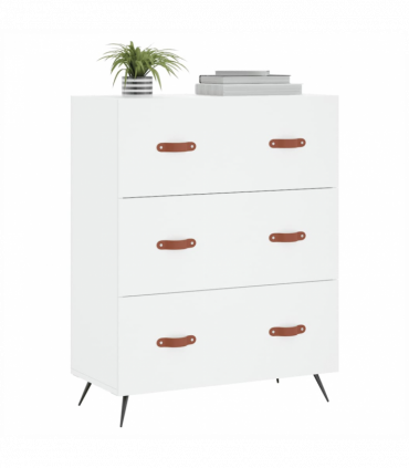 vidaXL Chest of Drawers White 69.5x34x90 cm Engineered Wood