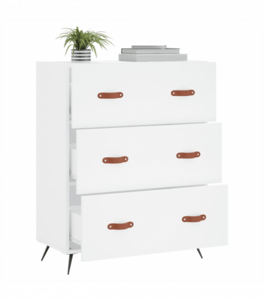 vidaXL Chest of Drawers White 69.5x34x90 cm Engineered Wood
