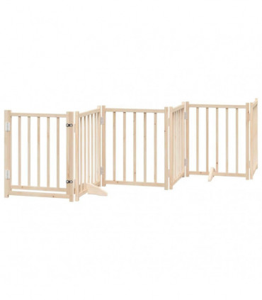 vidaXL Dog Gate with Door Foldable 6 Panels 300 cm Solid Wood Fir