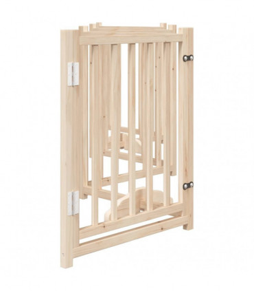 vidaXL Dog Gate with Door Foldable 6 Panels 300 cm Solid Wood Fir