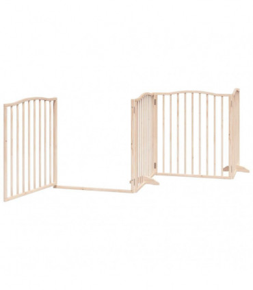vidaXL Dog Gate with Door Foldable 8 Panels 640 cm Poplar Wood