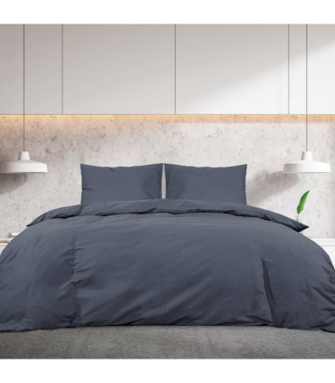 vidaXL Duvet Cover Set Anthracite 260x240 cm Light-weight Microfiber