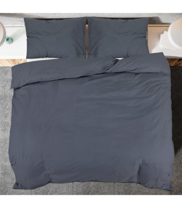 vidaXL Duvet Cover Set Anthracite 260x240 cm Light-weight Microfiber