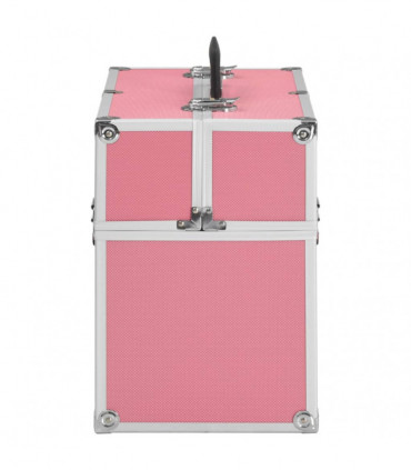 vidaXL Make-up Case 38x23x34 cm Pink Aluminium