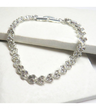 Diamante Heart Tennis Bracelet