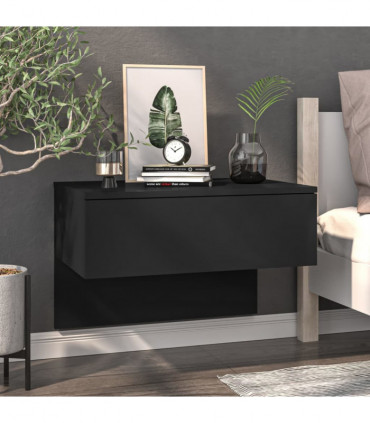 Wall-mounted Bedside Cabinets 2 pcs Black
