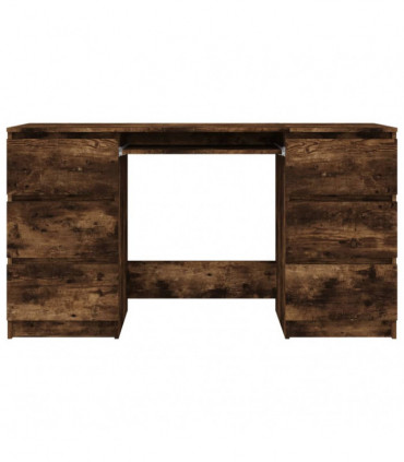 Writing Desk Smoked Oak 140x50x77 cm Engineered Wood