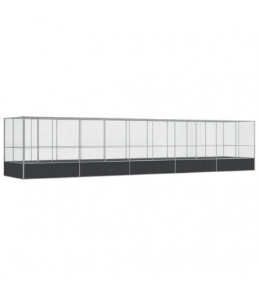 vidaXL Aviary with Extension Silver 1039x207x212 cm Steel