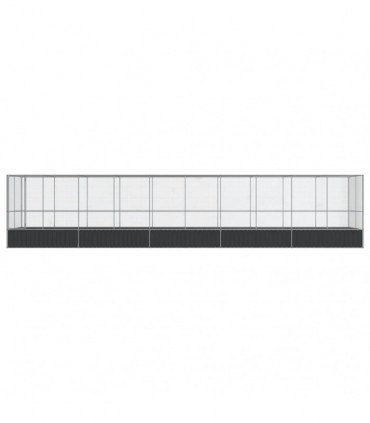 vidaXL Aviary with Extension Silver 1039x207x212 cm Steel