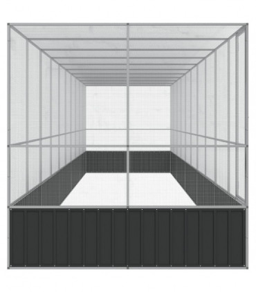 vidaXL Aviary with Extension Silver 1039x207x212 cm Steel