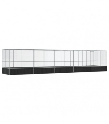 vidaXL Aviary with Extension Silver 1039x207x212 cm Steel