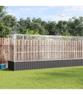 vidaXL Aviary with Extension Silver 1042.5x107x212 cm Steel