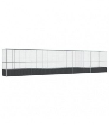vidaXL Aviary with Extension Silver 1042.5x107x212 cm Steel