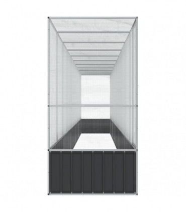 vidaXL Aviary with Extension Silver 1042.5x107x212 cm Steel