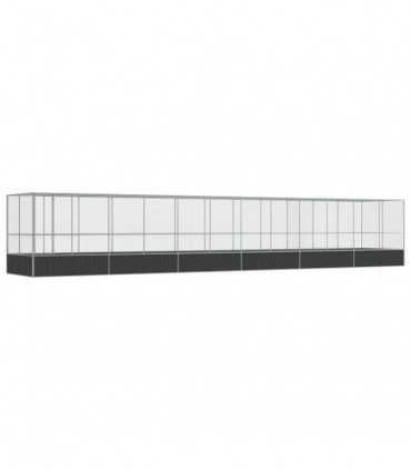 vidaXL Aviary with Extension Silver 1246x207x212 cm Steel