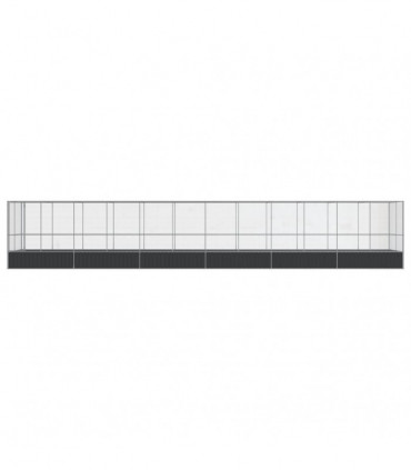 vidaXL Aviary with Extension Silver 1246x207x212 cm Steel