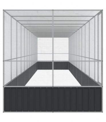 vidaXL Aviary with Extension Silver 1246x207x212 cm Steel