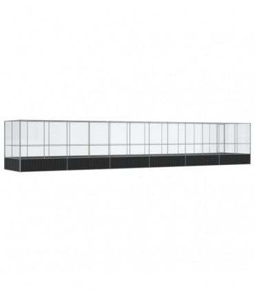 vidaXL Aviary with Extension Silver 1246x207x212 cm Steel