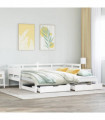 vidaXL Daybed with Trundle and Drawers without Mattress White 80x200 cm