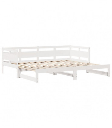 vidaXL Daybed with Trundle and Drawers without Mattress White 80x200 cm