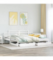 vidaXL Daybed with Trundle and Drawers without Mattress White 80x200 cm