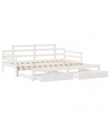 vidaXL Daybed with Trundle and Drawers without Mattress White 80x200 cm