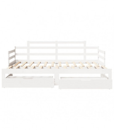 vidaXL Daybed with Trundle and Drawers without Mattress White 80x200 cm