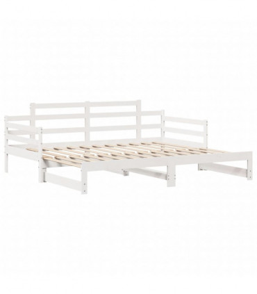 vidaXL Daybed with Trundle and Drawers without Mattress White 80x200 cm