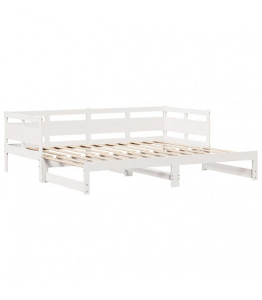 vidaXL Daybed with Trundle and Drawers without Mattress White 90x190 cm Single