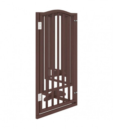 vidaXL Dog Gate with Door Foldable 6 Panels Brown Oak 300 cm Poplar Wood