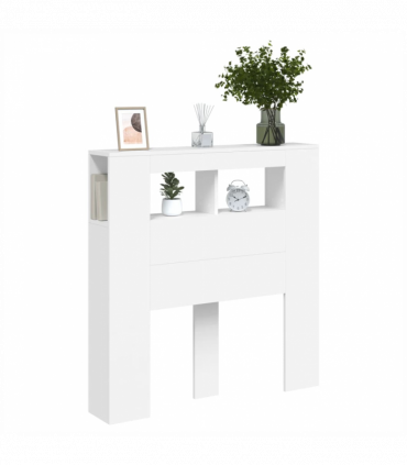 vidaXL LED Headboard White 100x18.5x103.5 cm Engineered Wood