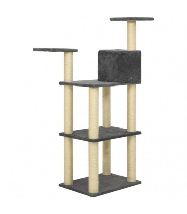 Cat Tree with Sisal Scratching Posts Dark Grey 119 cm