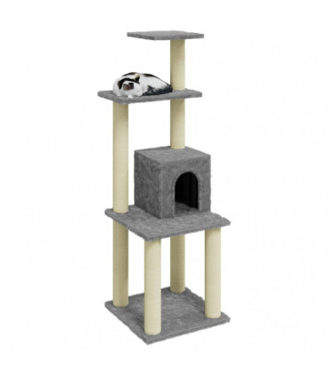 Cat Tree with Sisal Scratching Posts Light Grey 105 cm